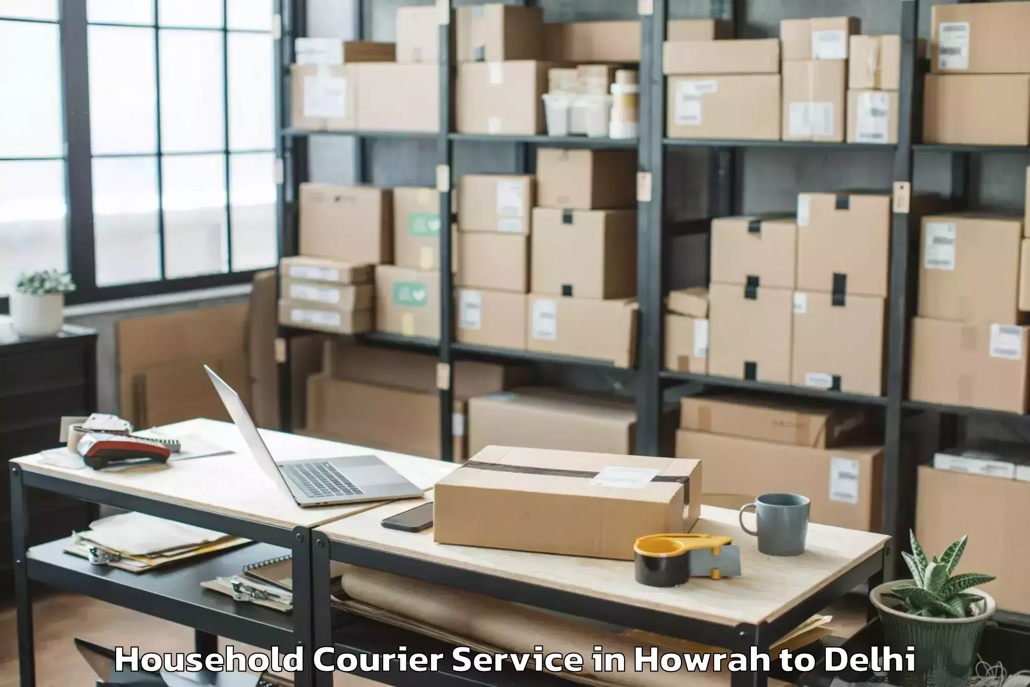 Top Howrah to Unity One Mall Rohini Household Courier Available